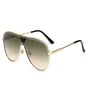 occhiali da sole da pilota classici di marca firmati moda donna occhiali da sole UV400 montatura in oro lente a specchio verde con scatola8999197