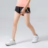 Flash Shipping Fake Zweiteilige enge Sportshorts für Kinder, taillierte, blendfreie Fiess-Schnelltrocknung, hohe Elastizität, atmungsaktive Yogahose, Damen