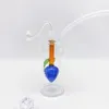 5,5-Zoll-Ölbrenner-Bong, Erdbeer-Wasserpfeifen-Bubbler mit 10 mm dickem Pyrex-Glas-Ölbrenner-Rohr aus Silikon zum Rauchen