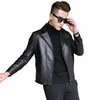 2020 New Men Autumn Winter M-4XL Slim Aviati Genuine Leather Jacket Male Real Sheepskin Motorcycle Outwear D70 52tX#