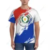 Пользовательское имя Nunber Парагвай Флаг Цвет Мужская узкая спортивная футболка Женские футболки для футбольных фанатов r9RE #