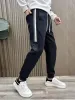 jesienne zimowe joggery na zewnątrz spodnie sportowe czarne białe paski ciasne spodnie Fi streetwear High -Quality Clothing L4M6#