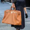 大型HACハンドバッグバッグ50限定版バッグ容量ビジネストリップ荷物男性と女性の通勤旅行bk本物の革