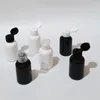 Storage Bottles 50pcs/lot 50ml Black White Round Refillable PET Plastic Cream Bottle With PP Flip Top Cap Travel Liquid Soap Shower Gel