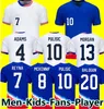 USAS Soccer Jerseys 2024 2025 COPA AMERICA USWNT Woman USMNT 24/25 Home Away Football Dorts Men Player Version 2024 Pulisic Smith Morgan Balogun Plus Kids Kit