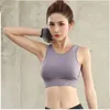 Yoga Outfit Femme Sans Monture Respirant Mesh Noir Bleu Violet Coussin Antichoc Sports Gym Running Gilet Soutien-Gorge Top Sous-Vêtements