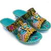 Slippers Large Size Ladies Sandals 2024 Summer Style 36-43 Evil Eyes Sky Sapphire Set Toe Flat Shoes