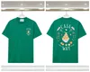 Mens Designer T Shirt Casual T-shirts Summer New American Fashion Märke Casablanca Tryckt Double Yarn Pure Cotton Short Sleeved T-shirt RI94