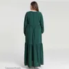 Robes décontractées Israélies Plus taille confortable et à la mode aux femmes arabes brodées à jupe longue plissée Femmes musulmanes