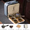 Zestawy herbaciarskie Przenośne leniwe zestaw herbaty Teapot 360 Automatyczne wirowanie kreatywne Prezent Making Chinese Ceremony Gift
