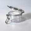Jars 120ML Plastic Round Clip Top Storage Jar With Airtight Seal Lid Kitchen Food Container Tableware Preserving Cosmetic Cream Organ