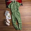 Heren Jumpsuit Lg Mouw Revers Beam Feet Cott Overalls Hip Hop Streetwear Losse Cargo Broek Groen Zwart Vrachtbroek t3ql #