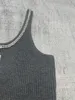 Tricots pour femmes Tees Designer 24 Printemps / Été Élégant et stylé Style général Pleine laine Doux Diamants scintillants Jupe tricotée grise 9L8F