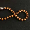 Hänge halsband fancy klädtillbehör för kvinnor halsband boho smycken etnisk stil lång hand gjord pärla trä elefant