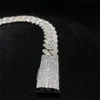Hip Hop Jewelry 15mm بالكامل VVS Baguette Moissanite Diamond Men Bracelet Sier Iced Out Miami Cuban Rink Chain