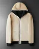 winter Warm Thicken Coats Lambswool Men Jackets Casual Sports Fleece Coat Hooded Black Navy Blue I1C5#