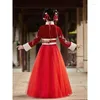 Vêtements ethniques Filles Hanfu Années chinoises Enfants Chaud Tang Costume Enfants Hiver Plus Veet Broderie Robe de soirée avec Cape Drop Delive Otr5R