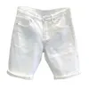 Été pour hommes lâches droits denim blanc noir décontracté de genou jean short r4qz #