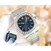Aaaa pp5711 40 mm męskie zegarki automatyczne mechaniczne zegarek z powrotem przezroczystą niebieską tarczę pp5711 9015 sport Pake879 Montres de Luxe