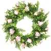 Dekorativa blommor SV-Artificial Rose Flower Wreath Spring For Frad Door Wall Window Wedding Party Farmhouse Garden Office Home Decor