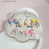 Ear Cuff Cute mermaid and flamingo resin earrings suitable for girls with hypoallergenic non perforated childrens earrings Y240328