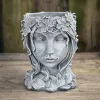 Vases Tête Planteur Visage Pot De Fleur Déesse Statue Planteur Décoratif Fille Portrait Intérieur Extérieur Fille Visage Fleur Vase Conteneur