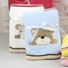 Inbakeren geboren Baby Meisjes Jongens Cartoon Beer Beddengoed Set Fleece Quilt Inbakeren Wrap voor Baby's Babi Accessoires 240311