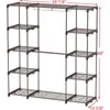 Hangers Hanger Wardrobe Portable Closet Clothes Rack Shelf Organizer Bronze Bedroom Furniture Home