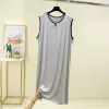 Pyjamas LG Color Loose Size Summer Men Modal Sleepwear Mid For Plus Cott Nightshirt Thin Solid STEVEL TOPS R6U0#