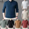 Brodé BIEM.L.FDLKK hommes à manches longues Polo marque T-shirt gaufre affaires chemise décontractée haut de gamme vêtements pour hommes 240320