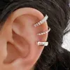 Ear Cuff Ear Cuff Moda Zircon Dupla Camada Earsleeves sem Brincos de Perfuração 2023 Moda Punk Exclusivo Metal Geometria Earclip Mulheres Jóias Presente Y240326