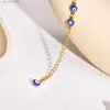 Anklets 2023 New Bohemian Fatima Hamza Evil Hand Blue Eye Charm Bracelet Gold Stainless Steel Chain Adjustable BraceletC24326