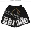 Sommer Rhude Herren-Shorts, Designer, kürzere Herren- und Damen-Badeshorts, Cashew-Blumenstrick, Kordelzug, Capris, Paare, Jogger, Sportbekleidung, lockere, lässige Strand-Jogginghose