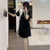 2023 Summer New French Hepburn Style Little Black High End Fashion Casual Loose and Slim Short Sleeve Dress