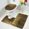 Mats Çin tarzı kırmızı erik balık bambu baskı banyosu mat yatak odası mutfak, kaymaz halı tuvalet kapak halı pazen duş odası dekor