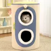 Scratchers Cat Climbing Frame Cat Nest Cat Tree Multifunctional Multilayer Tree Hole Sisal Barrel Cat Scratch Board Pet Supplies