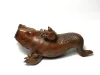 彫刻Yizhu Cultuer Art Collectable Old China Boxwood Hand Careved Loong Dragonフィギュア彫像家族飾りギフト