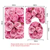 Mats 3st badrumsmatta set rosa rosor mönster badmatta anti glid duschmatta och toalettmatta badrumsprodukter