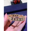 Hoge kwaliteit platina diamant caleidoscoop vierbladige Van Clover armband Lady Bangle merkontwerper Cleef Gold