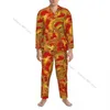 Drag And Golden Waves Men Pijamas Lg Sleeve Masculino Pijamas Suit Set Homewear O5EV #