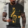 T-shirt da uomo Musica 3D stampato T-shirt da uomo divertente Moda Harajuku O Collo T-shirt stile etnico Abbigliamento da uomo T-shirt oversize a maniche corte T240325