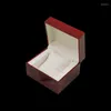 Watch Boxes Wine Red Wood Single Display Case Wooden Box Bracelet Storage Organiser For Valentine Day Birthday Christmas