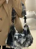 Torby wieczorowe miękkie pluszowe zimowe damskie torbę na ramię kontrast kolor damski łańcuch pod pachami faux fur
