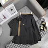 Two Piece Dress designer brand Spring/Summer New Pra Age Reducing Sweet Girl Style Contrast Color Flip Collar Short Coat Paired with Half Skirt Set Z78T