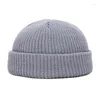 Bérets Coloré Melon Cap Hommes Femmes Chapeau Tricoté Bonnet Skullcap Sailor Caps Manchette Courte Brimless Rétro Marine Style Chapeaux Casquette