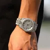 Relógios personalizados masculinos e femininos diamante congelado movimento automático de luxo moda bling dial moldura banda vvs moissanite relógio