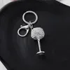 Porte-clés mode coupe de vin porte-clés pour femmes hommes porte-clés à jambes hautes