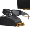 مستطيلات Symbole Sunglasses PR 17WSF 10ZS مصمم للنساء نظارات الشمس الرجال نساء وردي أسود رخام صفراء النظارات الكلاسيكية FA