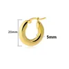 Hoop Huggie Surgical Steel Gold Tone Womens Scale Earrings Stainless Steel زوجة جولة ناعمة الأطواق السميكة الهدية المجوهرات 20 مم/25mm 24326