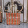 Designer luxe RIVE GAUCHE gras gehaakte zachte draagtas Noe Logo handtas geweven tas
